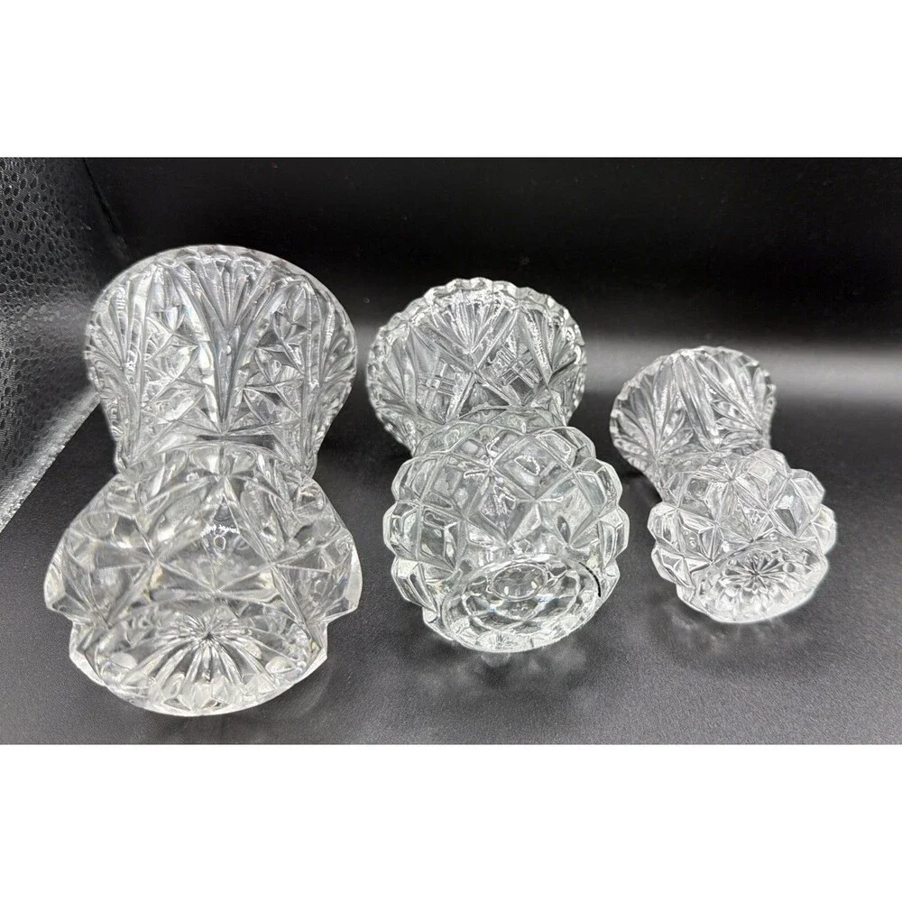 Cristal de Arques mini vase Set Of 3. Vases 4”; 3.25”; 2.5” Good Pre Owned Cond!